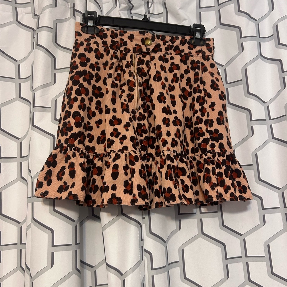 Rebecca Minkoff Animal Print Ruffle Skirt